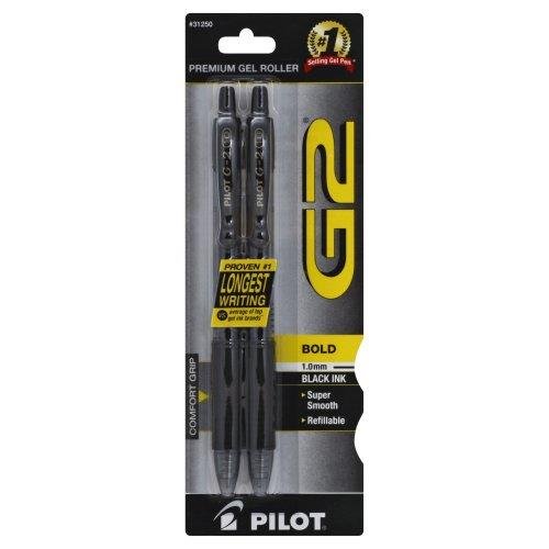 Pilot G2 Pen - G2 Bold Point Black Gel Ink - Grocery Heart