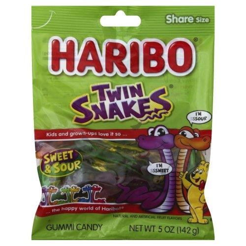 Haribo Twin Snakes - Gummy Candy - Sweet and Sour - Grocery Heart