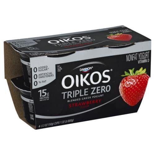 Oikos Triple Zero Strawberry Triple Zero Nonfat Greek Yogurt Grocery