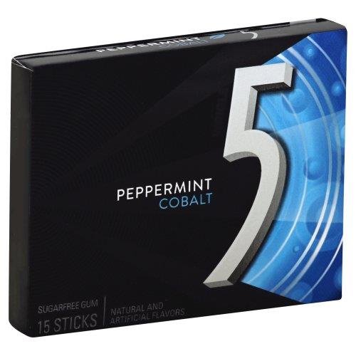 5 5 Gum Cobalt Peppermint - 15-Piece Pack - Grocery Heart